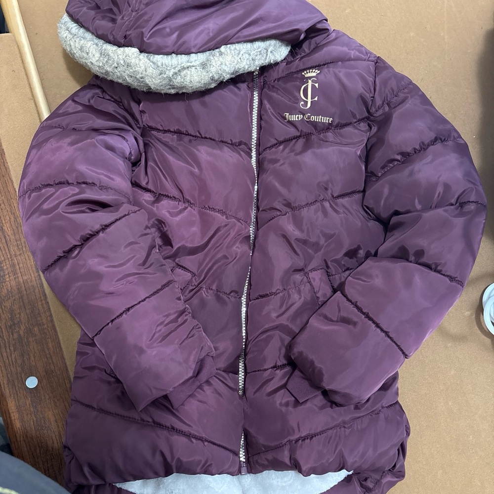 Juicy Couture Kids Plum Puffer Coat